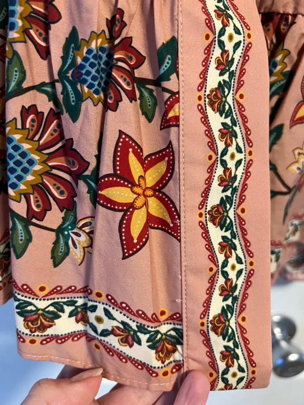 FARM RIO Pink Garden Delight Belted Mini Dress (size small - NWOT) - Picture 10 of 14